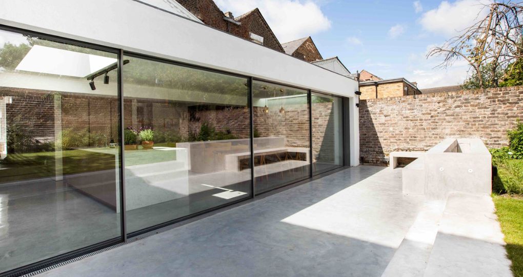 Terrasse en béton lissé