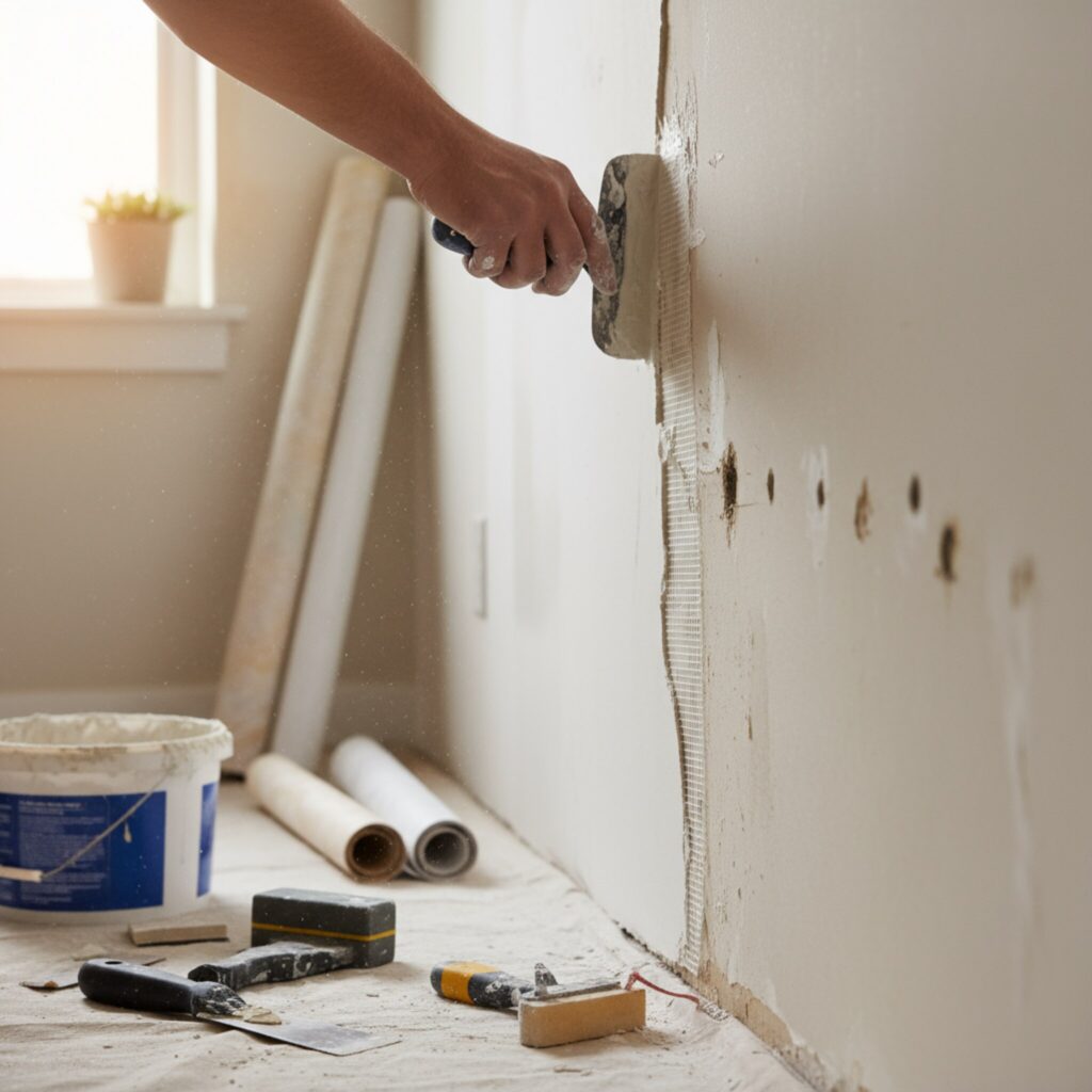 Comment réparer un mur avant de poser un revêtement?