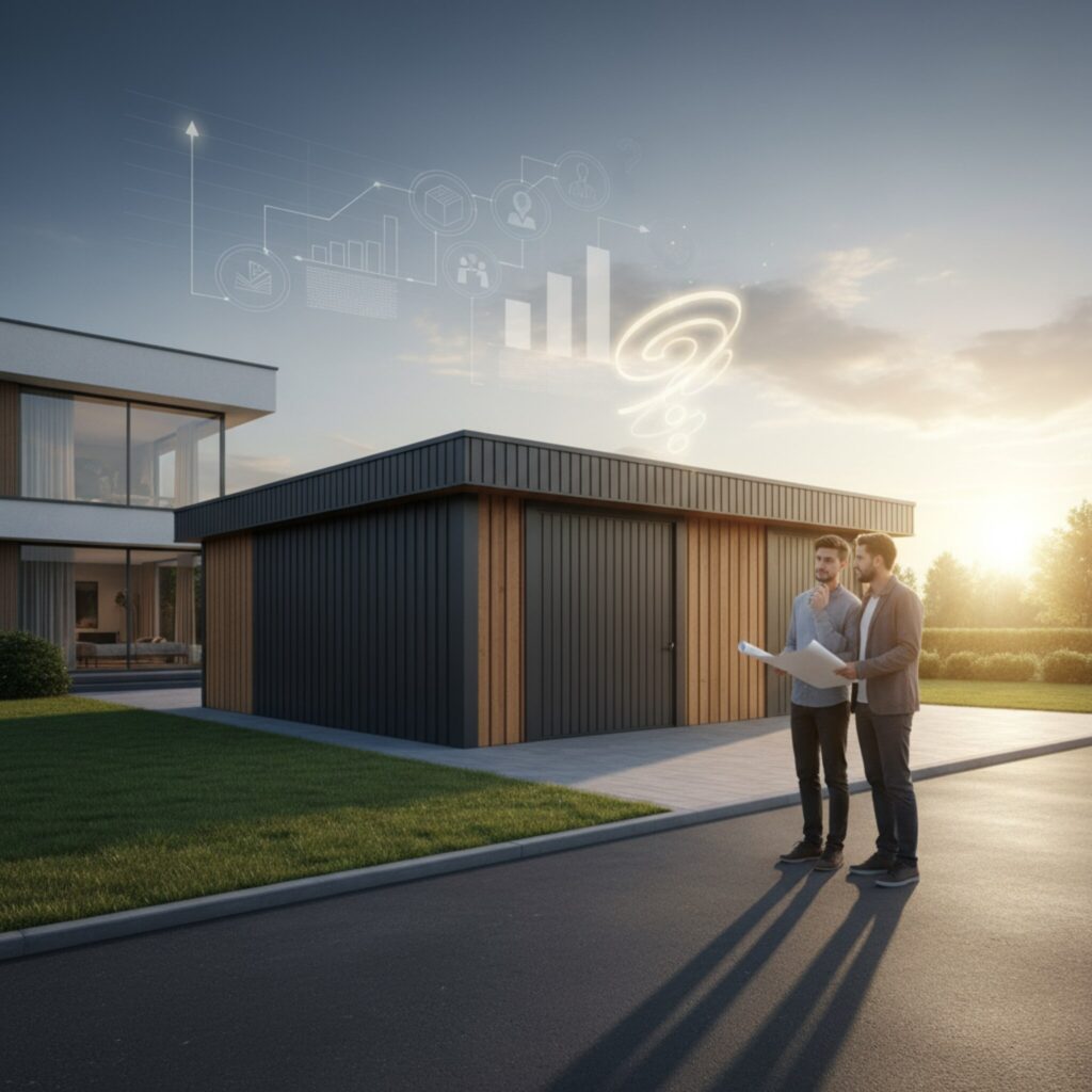 Quel est le prix d'un garage à toit plat de 20 m²?