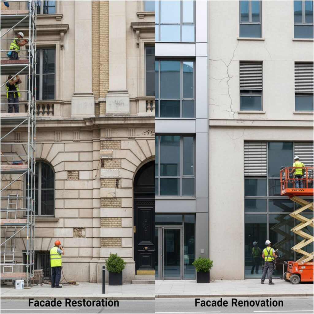 Quelle est la différence entre le ravalement et la rénovation de façade?