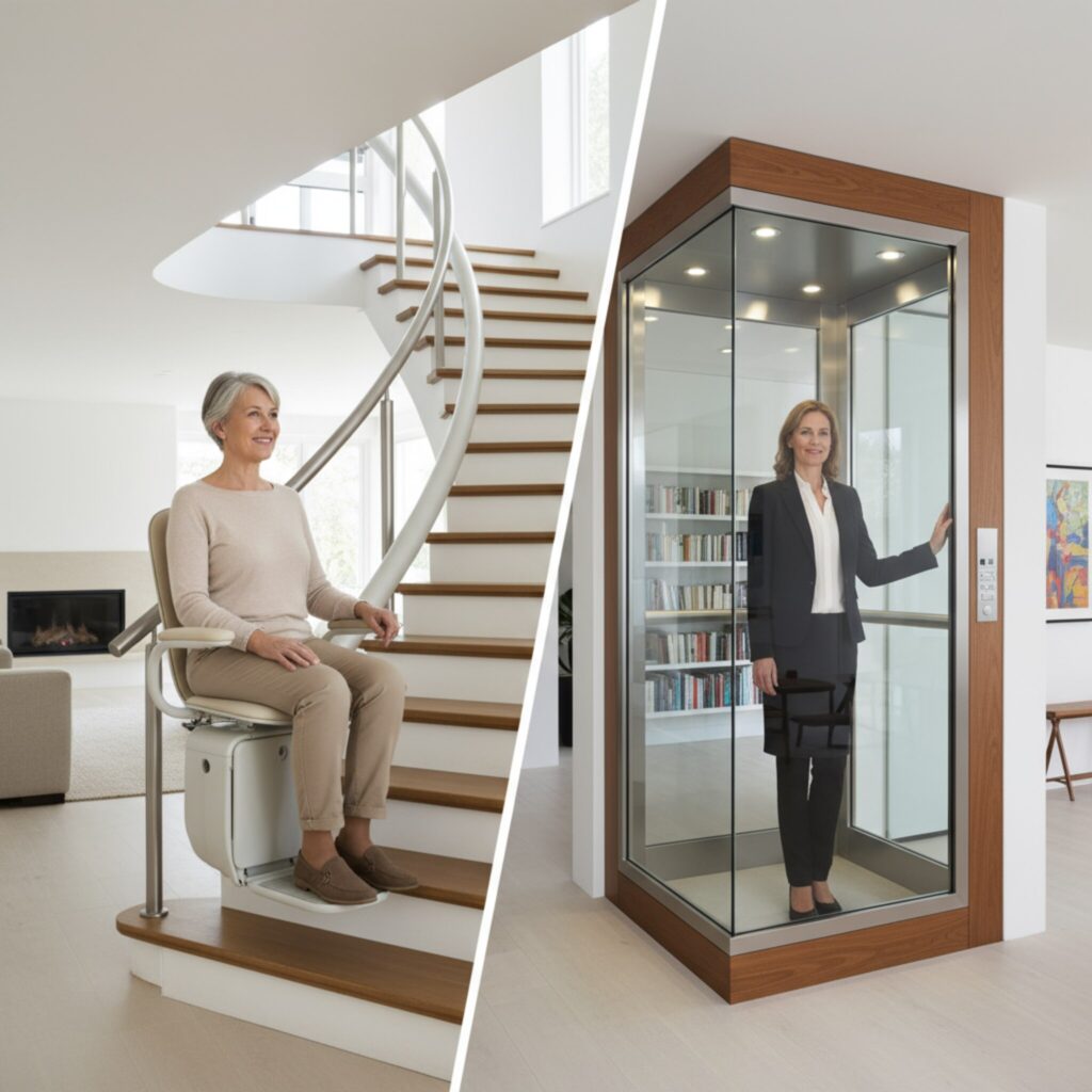 Quelle est la différence entre un monte-escalier et un ascenseur domestique?