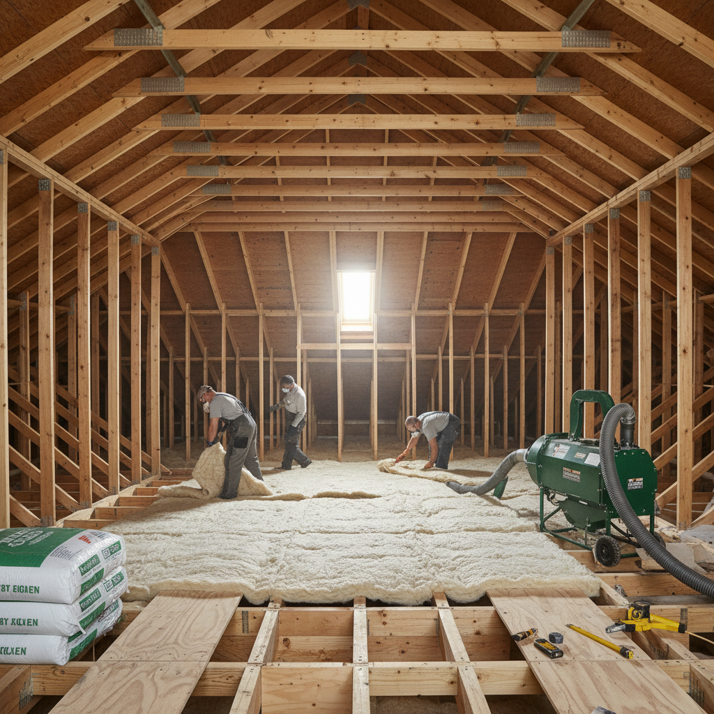 Comment poser de l'isolant dans des combles à fermettes industrielles?